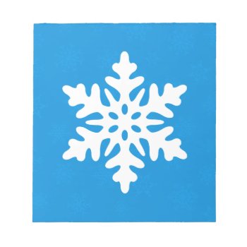 Blue Snowflakes Personalized Peel Off Notebook Notepad by thechristmascardshop at Zazzle