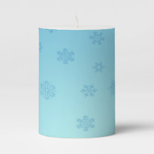 Blue Snowflakes Pillar Candle