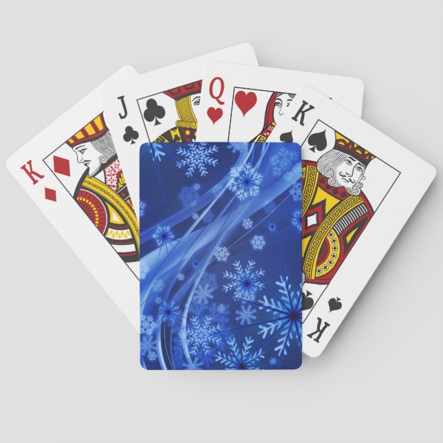 Blue Snowflakes Poker Cards (Back)