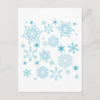 blue snowflakes postcard