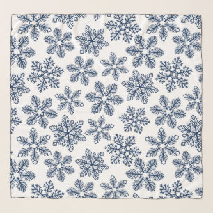Blue snowflakes scarf