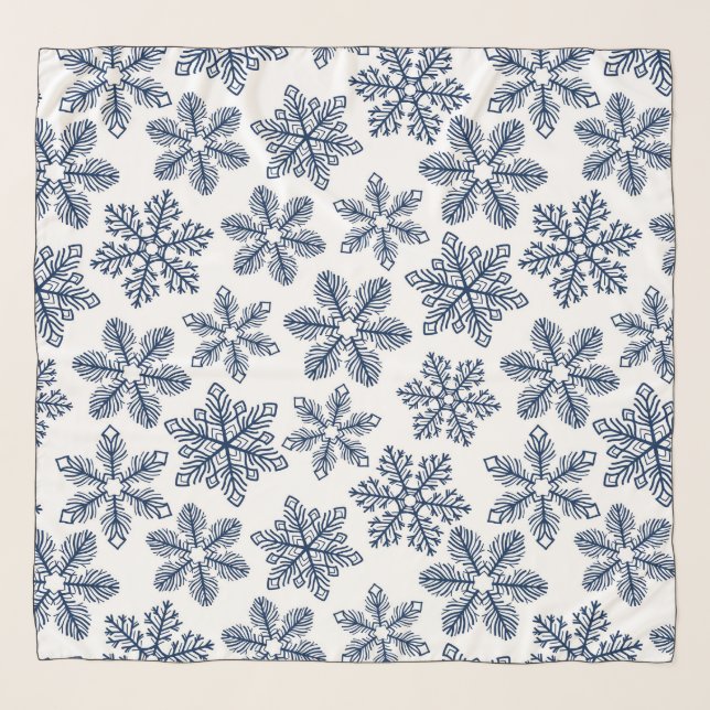 Blue snowflakes scarf (Front)
