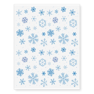 Blue Snowflakes Temporary Tattoos