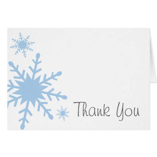 Blue Snowflakes Thank You Greeting Card | Zazzle