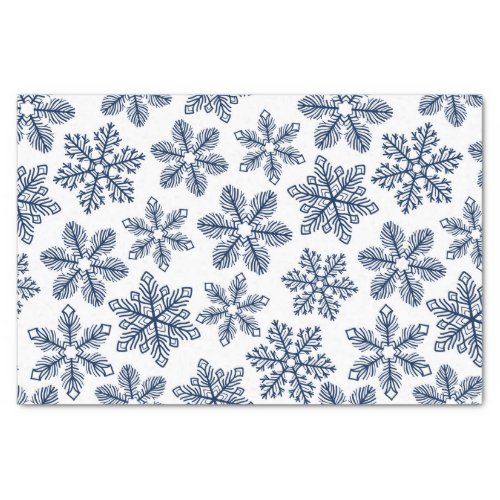 Blue snowflakes tissue paper