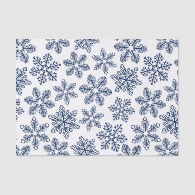 Blue snowflakes tissue paper (Front)