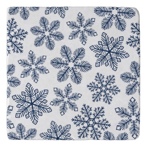 Blue snowflakes trivet