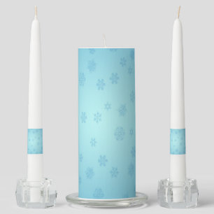 Blue Snowflakes Unity Candle Set
