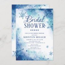 Blue Snowflakes Winter Bridal Shower Invitation