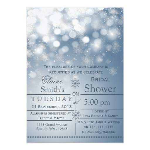 Winter Bridal Shower Invitation Wording 6