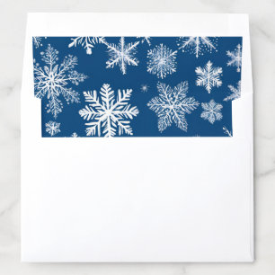 Blue Snowflakes Winter Envelope Liner