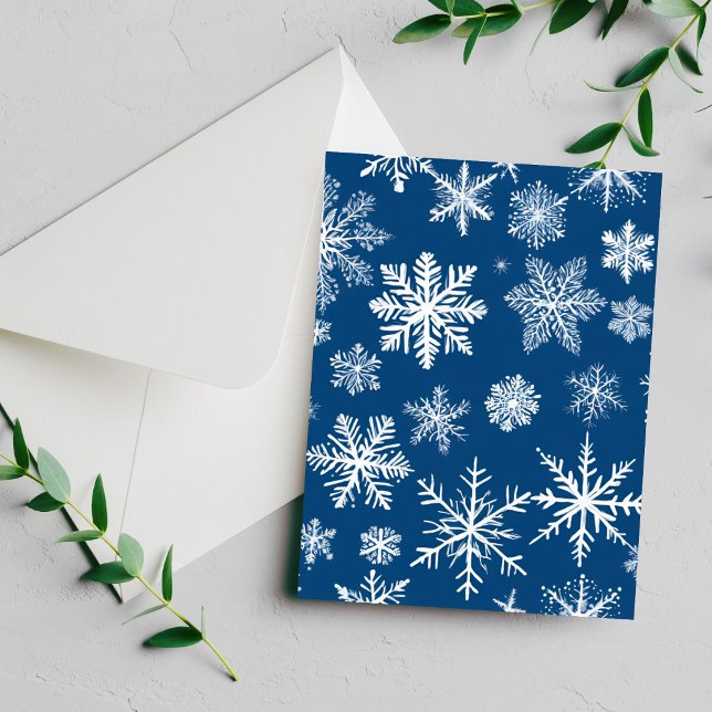 Blue Snowflakes Winter Holiday Card (Creator Uploaded)