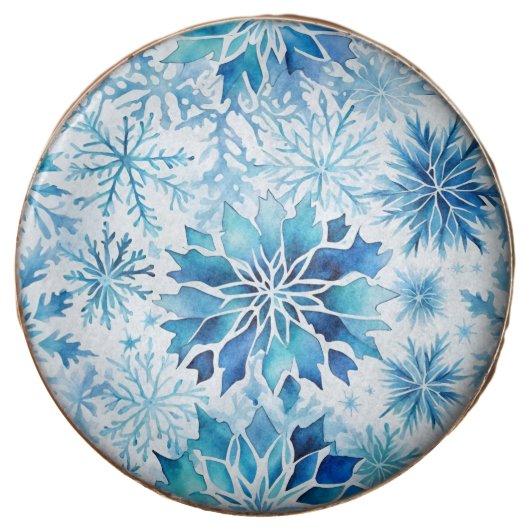 Blue Snowflakes Winter magic wart Chocolate Covered Oreo (Front)
