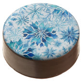 Blue Snowflakes Winter magic wart Chocolate Covered Oreo (Angled)