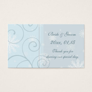 Blue Snowflakes Winter Wedding Favor Tags