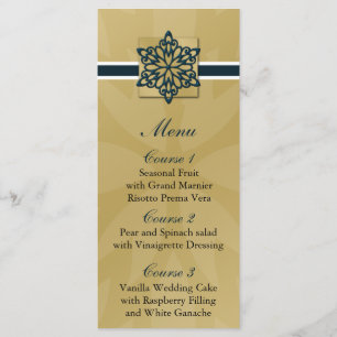 blue snowflakes winter wedding menu