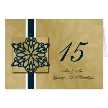 blue snowflakes winter wedding table seating card