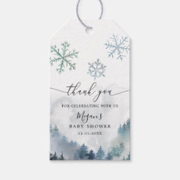 Blue Snowflakes Winter Wonderland Baby Shower Gift Tags