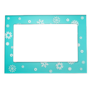 Blue Snowflakes Wintertime Magnetic Frame