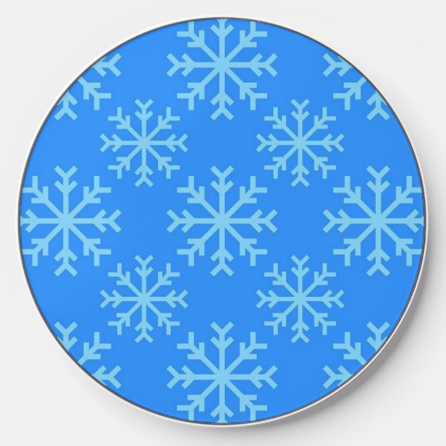 Blue Snowflakes Wireless Charger (Front)