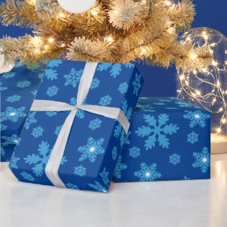 Blue Snowflakes Wrapping Paper