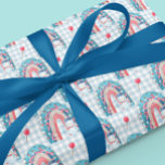 Blue Snowman and Rainbow pattern Christmas Wrapping Paper<br><div class="desc">This design may be personalized by choosing the Edit Design option. You may also transfer onto other items. Contact me at colorflowcreations@gmail.com or use the chat option at the top of the page if you wish to have this design on another product or need assistance. See more of my designs...</div>