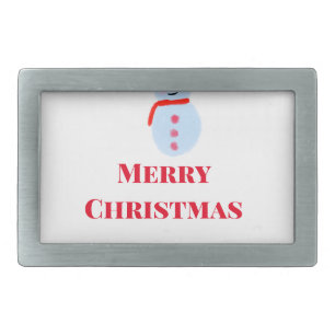 Blue snowman Christmas merry Christmas add name te Belt Buckle