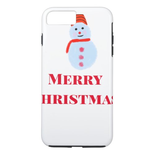 Blue snowman Christmas merry Christmas add name te iPhone 8 Plus7 Plus Case