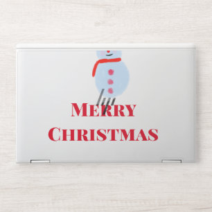 Blue snowman Christmas merry Christmas add name te HP Laptop Skin