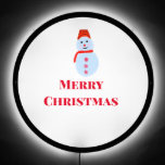 Blue snowman Christmas merry Christmas add name te LED Sign<br><div class="desc">Customize template design</div>