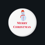 Blue snowman Christmas merry Christmas add name te Magnet<br><div class="desc">Customize template design</div>