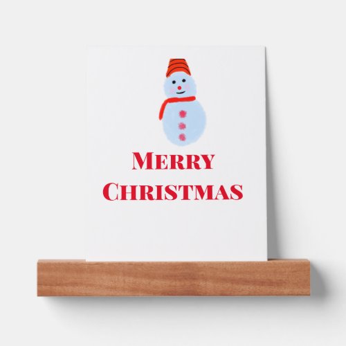 Blue snowman Christmas merry Christmas add name te Picture Ledge