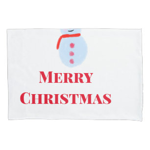 Blue snowman Christmas merry Christmas add name te Pillow Case