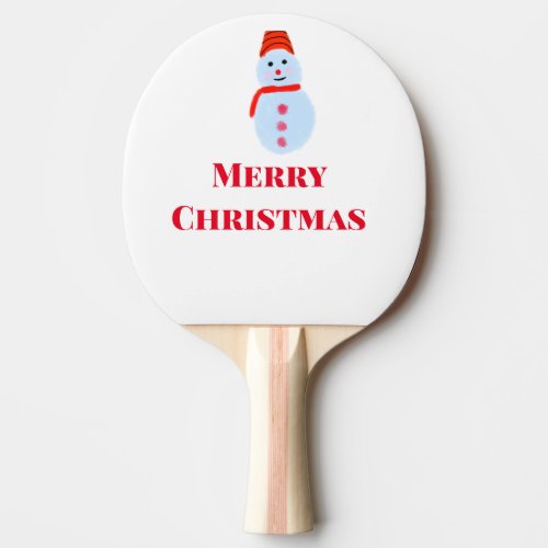 Blue snowman Christmas merry Christmas add name te Ping Pong Paddle