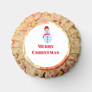 Blue snowman Christmas merry Christmas add name te Reese's Peanut Butter Cups