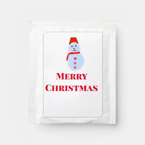 Blue snowman Christmas merry Christmas add name te Tea Bag Drink Mix