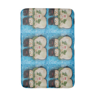 Blue Snowman Family Bathroom Mat