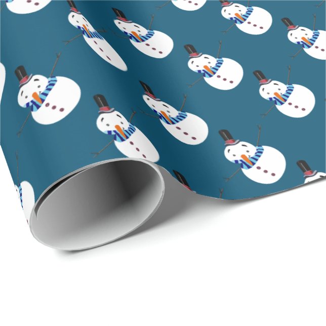 Blue Snowman, Festive Wrapping Paper (Roll Corner)