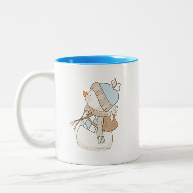 Blue Snowman Mug (Left)