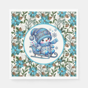 Blue Snowman Napkins