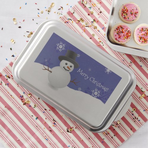 Blue Snowman Winter Scenery Christmas Cake Pan