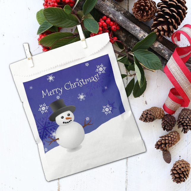 Blue Snowman Winter Scenery Christmas Favor Bags (Blue Snowman winter Scenery Christmas Favor Bag)