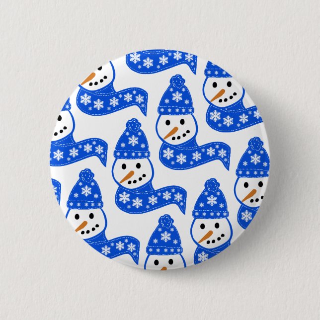 Blue Snowmen Buttons (Front)