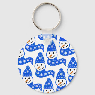 Blue Snowmen Scarves Keychains