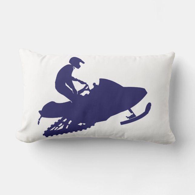 Blue Snowmobiler Snowmobiler Lumbar Pillow (Front)