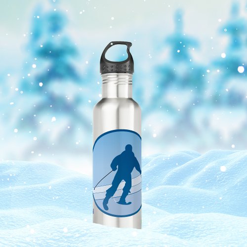 Blue Snowski Personalized Water Bottle