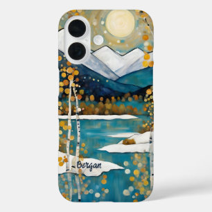 Blue Snowy Mountain Name iPhone / iPad case
