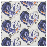Blue Snuggle Bunny Love Rabbit Heart Design Cute Fabric