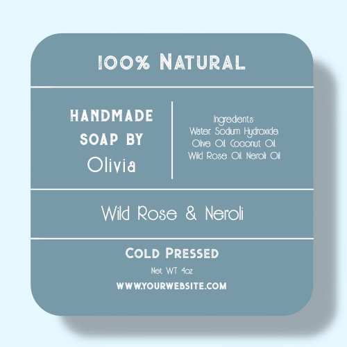 Blue  Soap Ingredient Product Labels