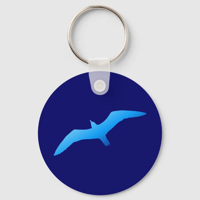 Blue Soaring Gull Keychain (Front)